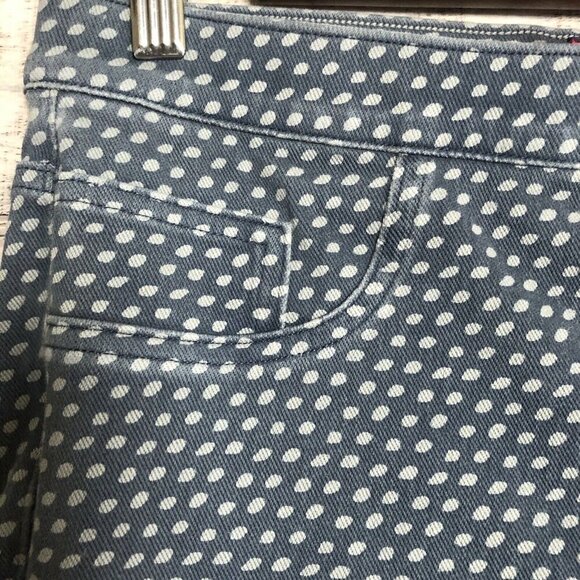 SPANX Pull On Pant Jeggings Mid Rise Medium Blue Denim Polka Dot Stretch - Picture 5 of 12